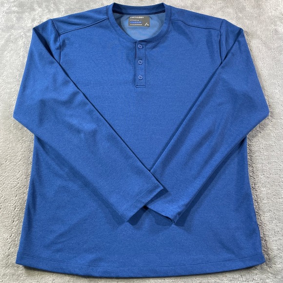 Twillory Other - Twillory Athleisure Henley Shirt Mens XL Blue Long Sleeve Performance Athlounger